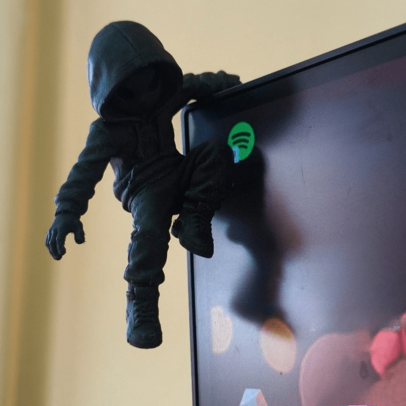 Retro Gaming Room - Klimmende Alien Mini Beeldje 3D Print